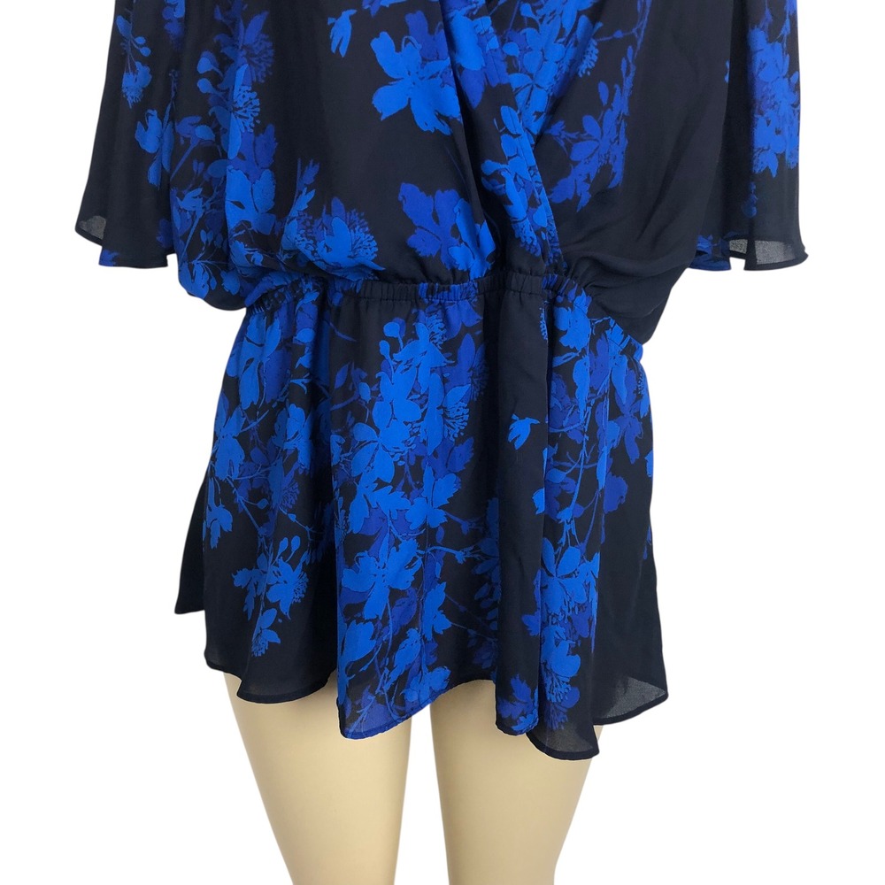 Worthington Floral Print Surplice Kimono Top Blouse Size 2X Faux Wrap V-Neck - Picture 4 of 9
